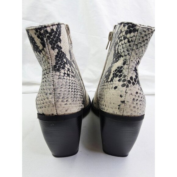 Madden Girl Size 10 Women Klicck Block Heel Side Zip Snake Print Ankle Boots NEW - Picture 10 of 13